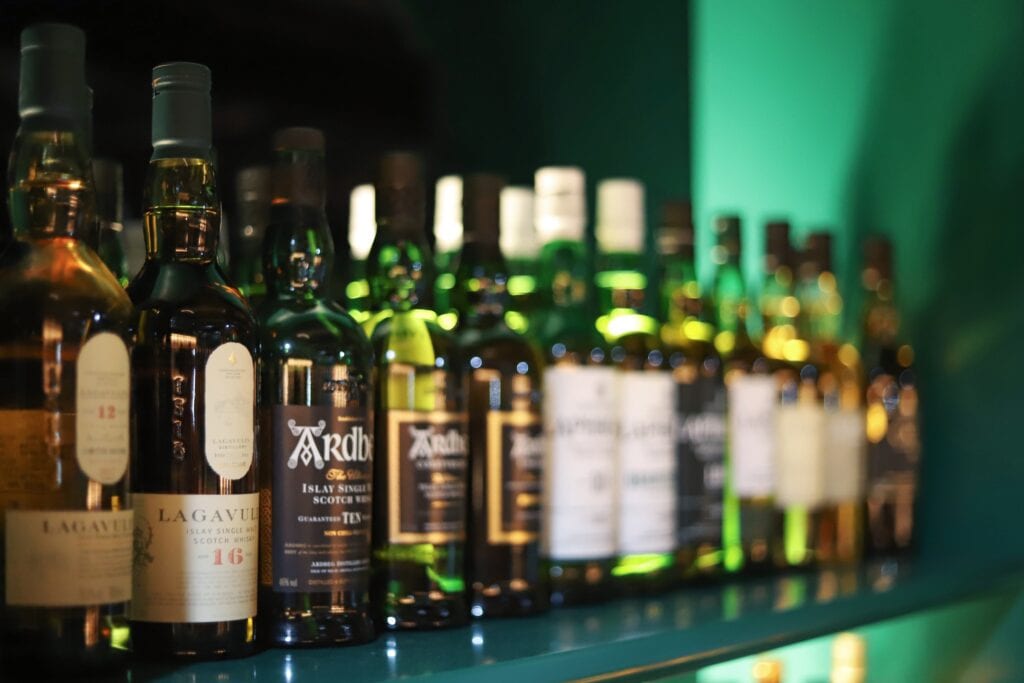 Famous whisky on a shelf